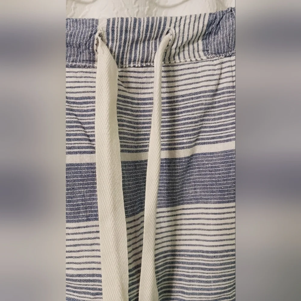 GAP Linen Blend Striped Blue and White Women's Mini Skirt Size M